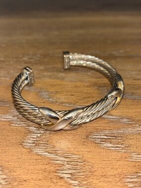 David Yurman X Cuff - 14k white gold